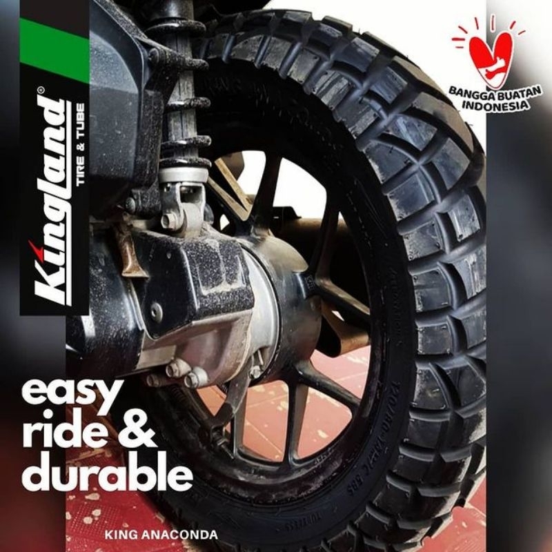 Ban Kingland Tubeless 80/90-14 Anaconda Ban Luar Matic Ring 14 Semi Trail