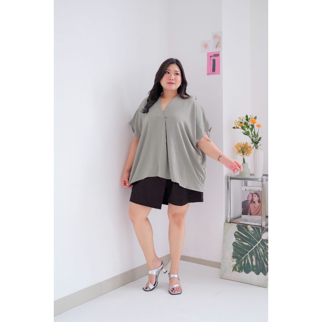 BIGWELL MILEA BLOUSE - ATASAN WANITA BIGSIZE - BLOUSE JUMBO WANITA