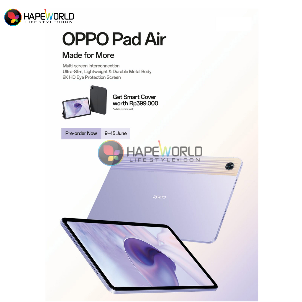 OPPO PAD AIR 4/128GB PURPLE SPECIAL COLOUR - GARANSI RESMI