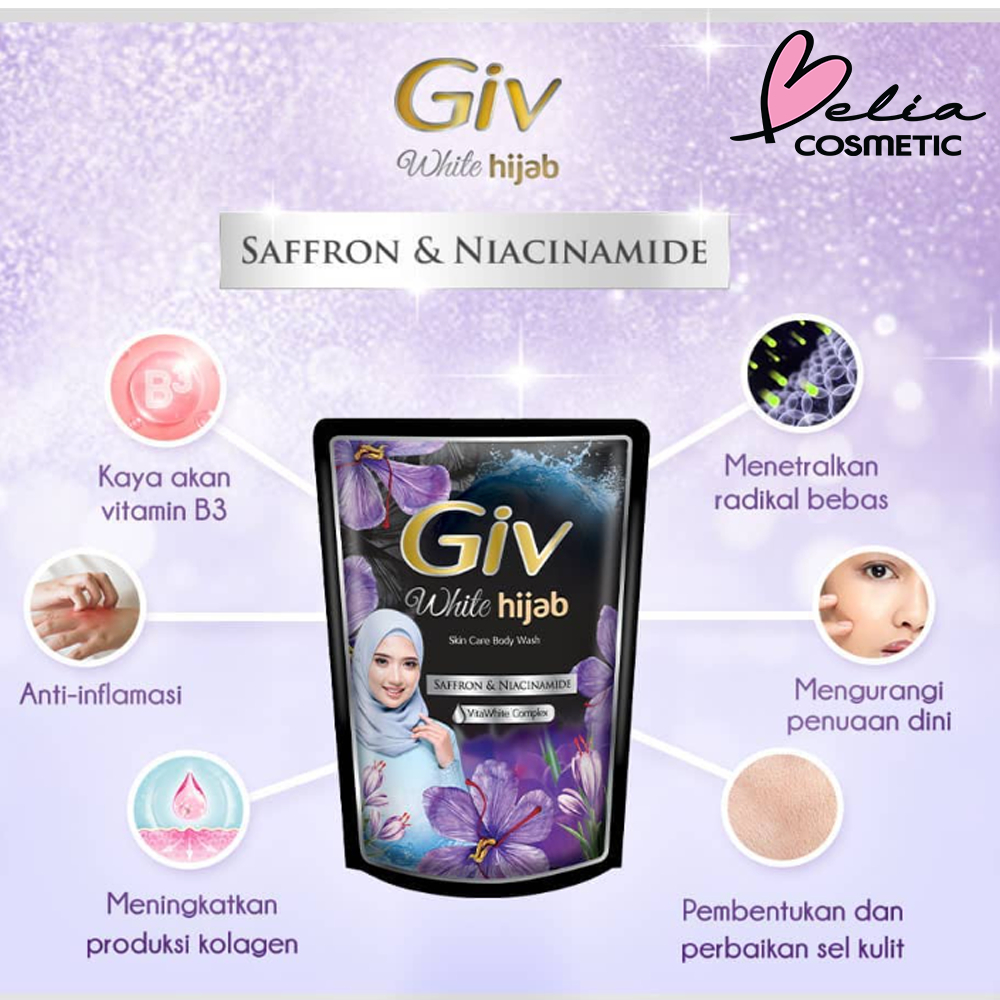 ❤ BELIA ❤ GIV Body Wash 400ml Pouch | Perfumed Beauty Body Wash | White Skincare Bodywash | Sabun Mandi Cair