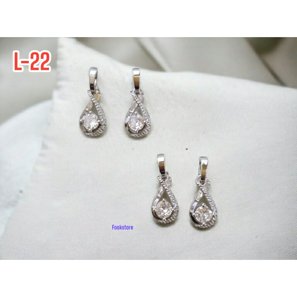 LIONTIN KALUNG PERMATA SILVER ANTI ALERGI/L-22