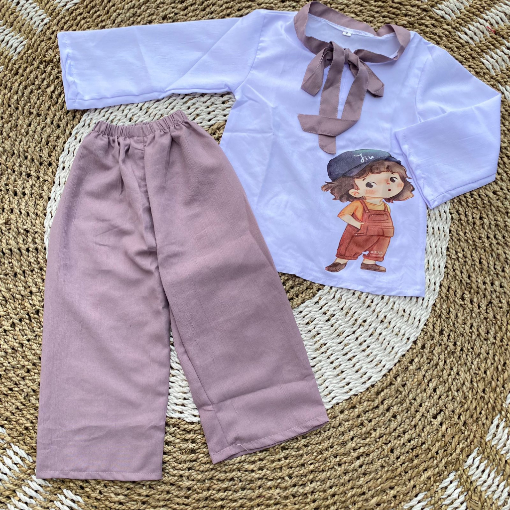 Setelan anak perempuan oneset anak perempuan 2-3 tahun oneset crinkcle kekinian ASYAM BABY