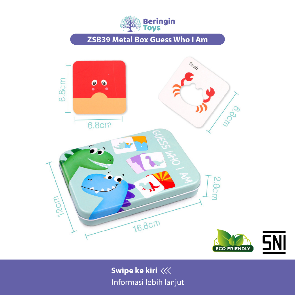 Mainan Edukasi - Metal Box Guess Who I Am ZSB39 - Mainan Puzzle