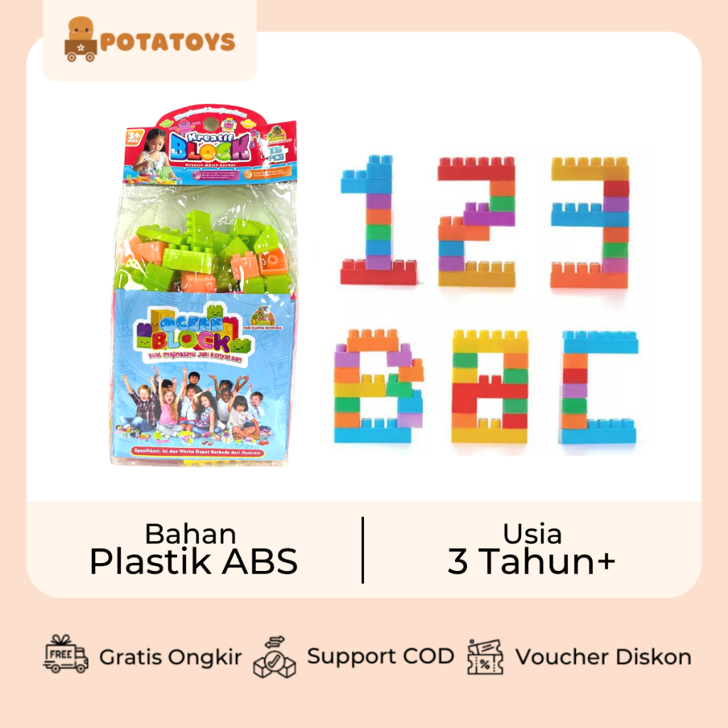 [ Potatoys ] Mainan Smart Block / Mainan Kretivitas Anak DIY Building Blocks Isi 45pcs