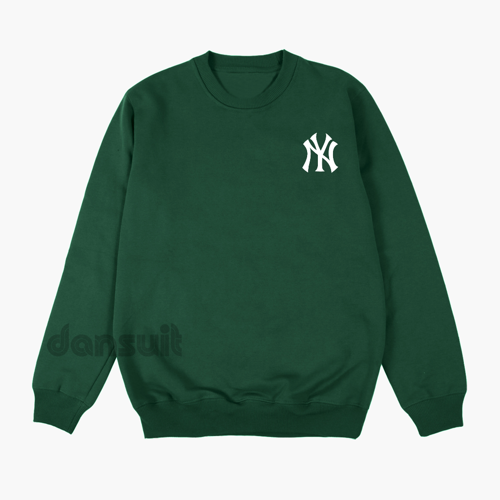 Sweater Crewneck Pria/Wanita Size M - XXXL Sweater Motif Sablon NY YANKEES Logo Bahan Tebal Premium