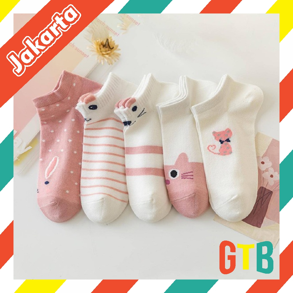 ❤️GTB❤️ Kaos Kaki Wanita Korea Motif Kucing Kaos Kaki Pendek Cat Semata Kaki Socks Karakter Korean Fashion Ankle Socks Korean Model Simple Cute KK129