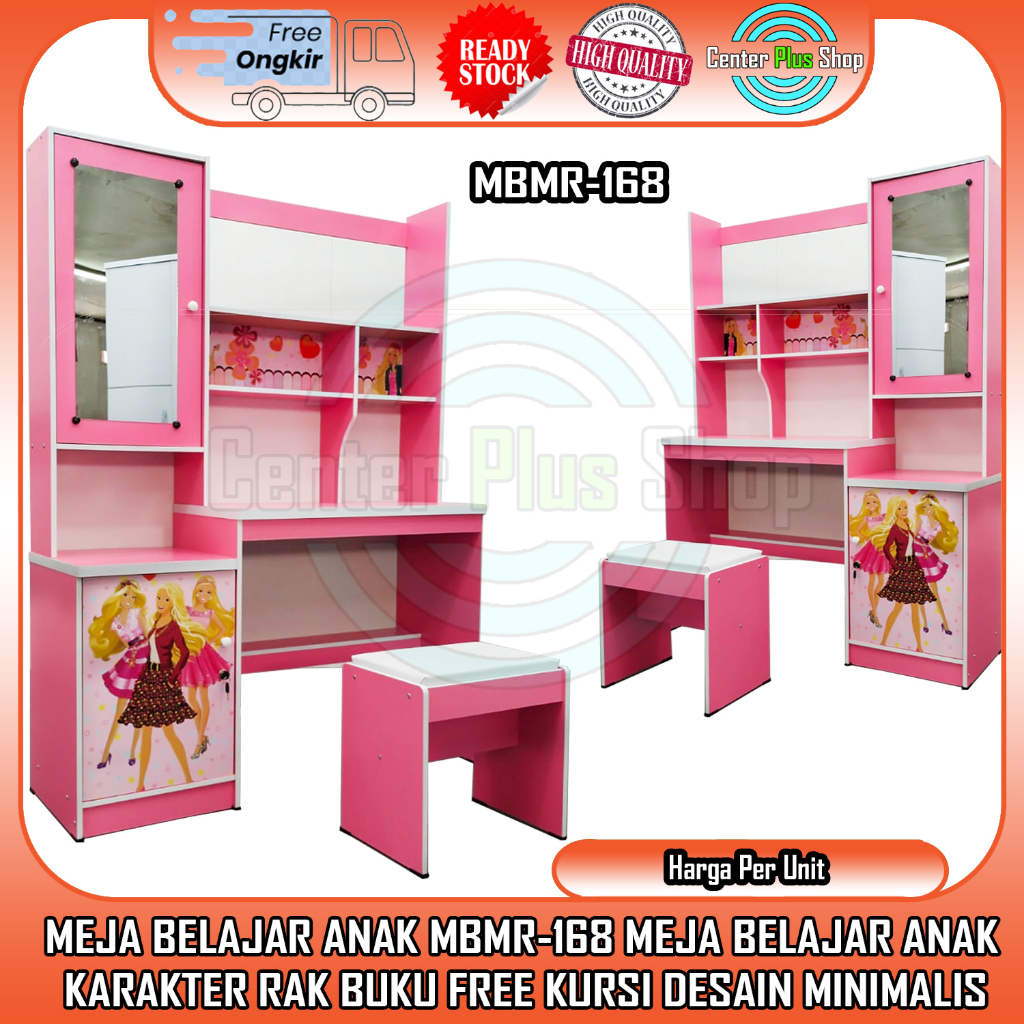 MEJA BELAJAR ANAK MBMR-165 MEJA RIAS BESAR JUMBO KARAKTER LUCU CANTIK  MEJA BELAJAR ANAK RAK BUKU SE