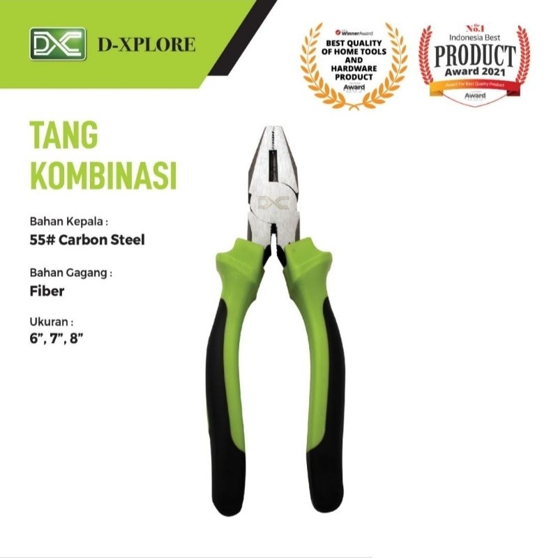 D-XPLORE Tang Kombinasi Gagang Fiber 8 Inch