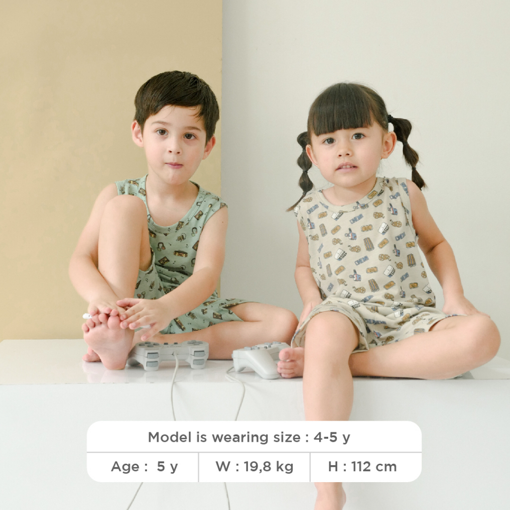 Baju Bayi Setelan Anak Kutung Singlet Celana Pendek Little Palmerhaus - Little Wear Kids Sleeveless Set 1-5 Tahun