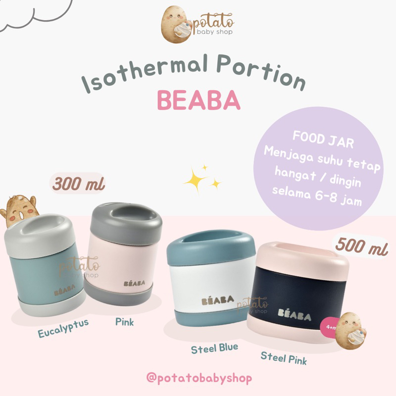 Beaba Stainless Isothermal Portion 300ml &amp; 500ml - Food jar Beaba
