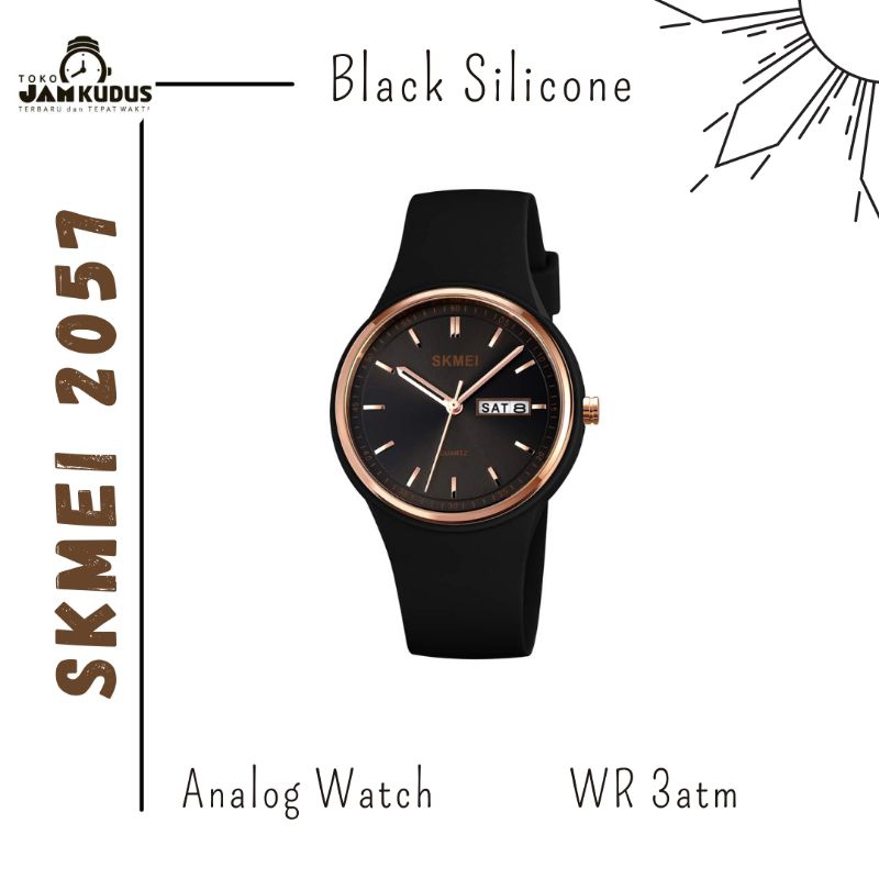 SKMEI 2057 Jam Tangan Analog Pria Wanita Tahan Air 30M Silikon Putih