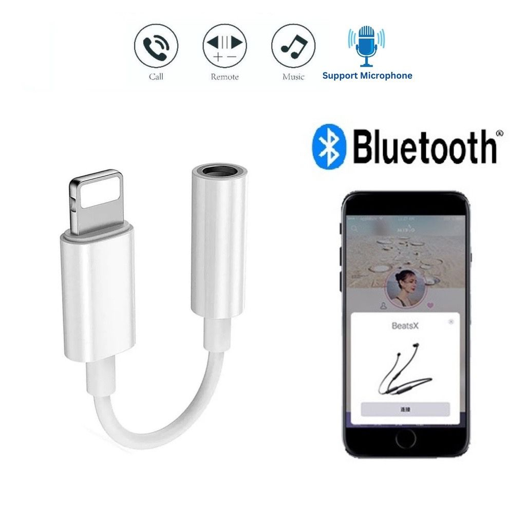 Kabel Converter Lightning Audio Jack 3.5mm - Adapter Adaptor Headset / Kabel Lightning To Headphone Jack 3.5mm Adapter