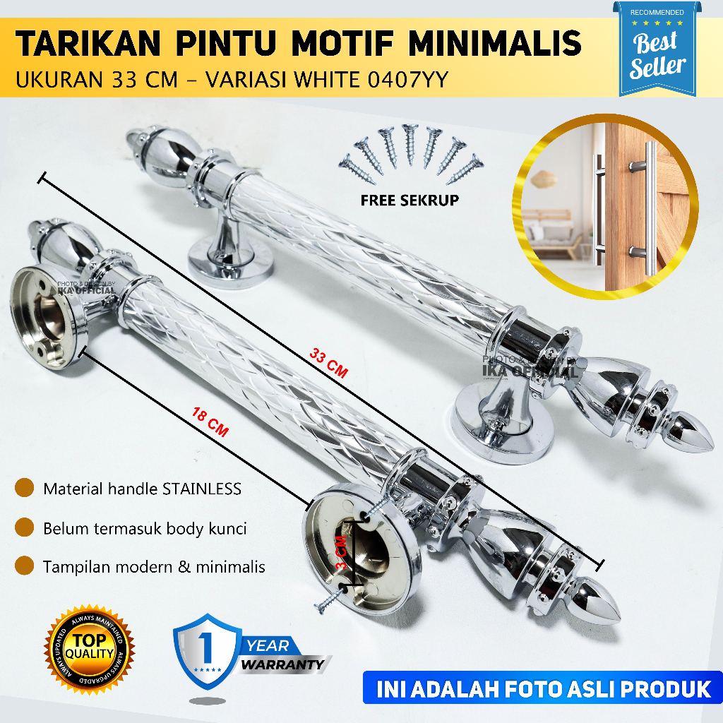 HANDLE PINTU RUMAH 33CM STAINLESS TARIKAN PINTU RUMAH GAGANG DOOR MINIMALIS ANTI KARAT MEWAH CAKEP