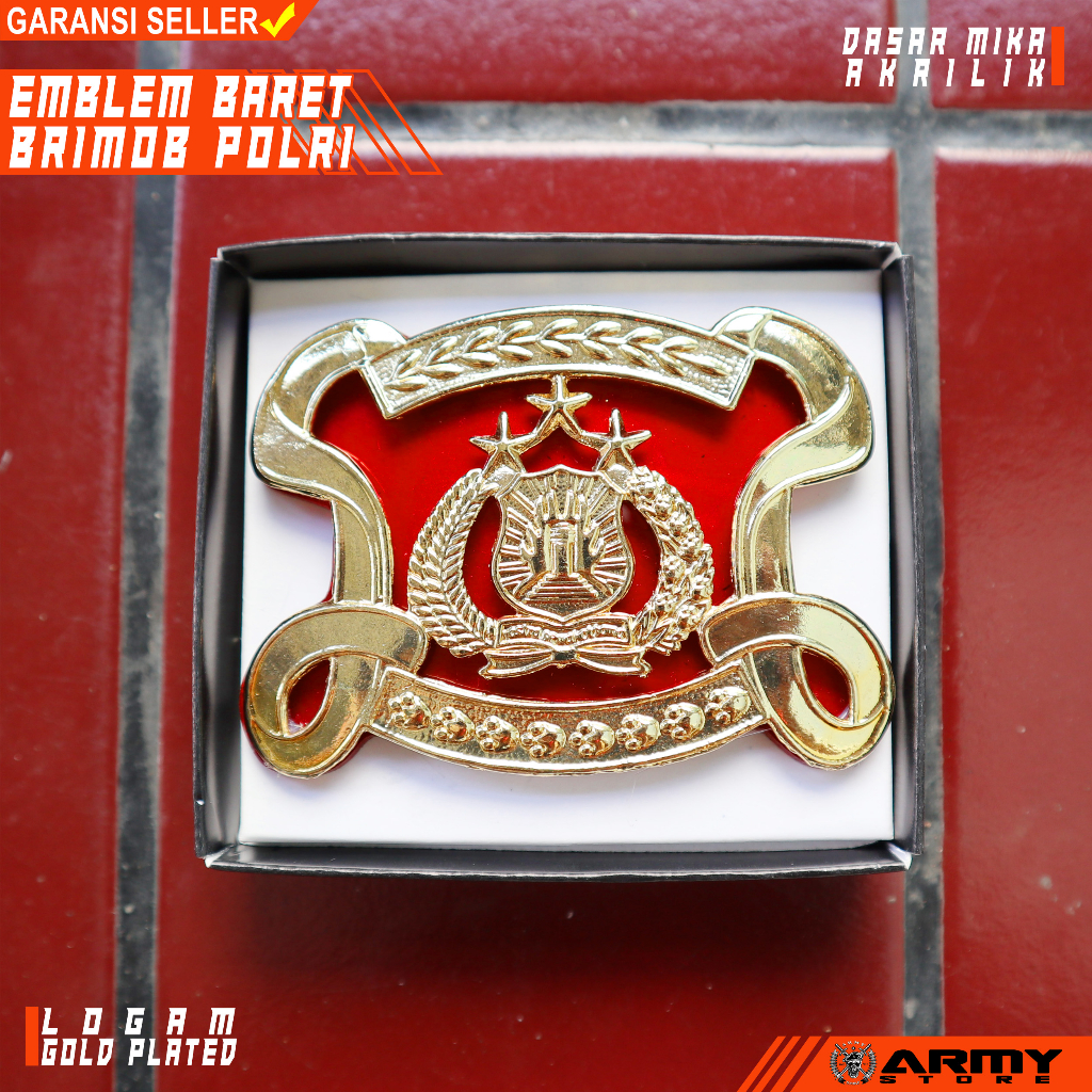 emblem baret brimob polri