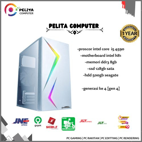 Pc core i5 4590 ddr3 8gb hdd 500gb Ssd 256gb gen 4 cpu rakitan komputer murah intel