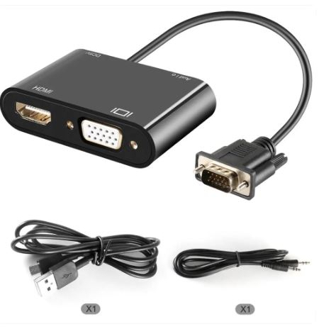 Vga to vga hdtv audio 3.5mm adapter micro usb converter netline NB 2k 1080p 2in1