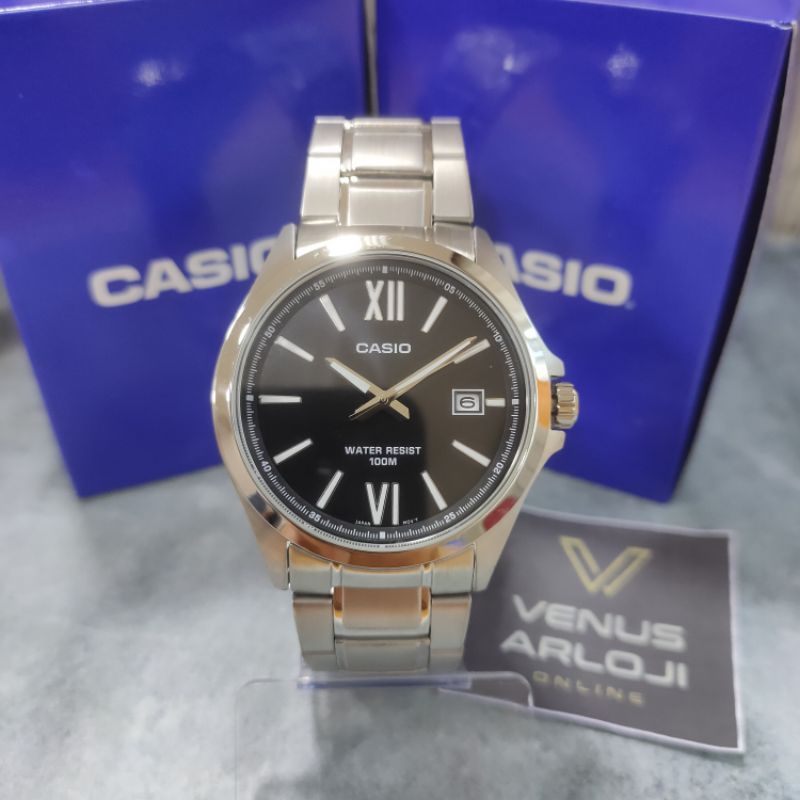 Jam Casio CS MTP 1376D 1AV MTP-1376D-1AVD Pria Rantai Silver Bulat