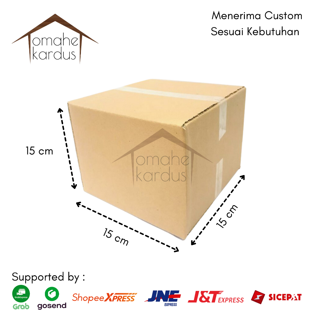

Kardus box polos baru singgle wall uk 15x15x15 cm
