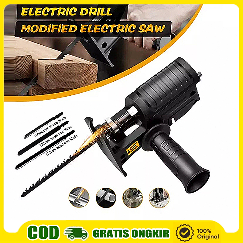 GARANSI (COD) GERGAJI MESIN ADAPTER RECIPROCATING JIGSAW / TAMBAHAN JIG SAW MESIN BOR TANGAN GERGAJI
