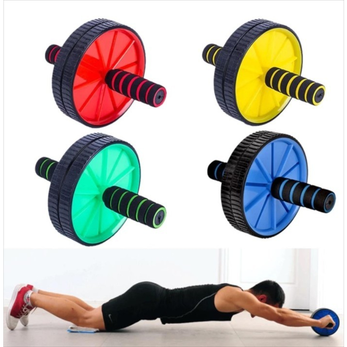 RODA-Wheel Roller Roda Alat Bantu Gym ABS Perut Lengan Free Matras