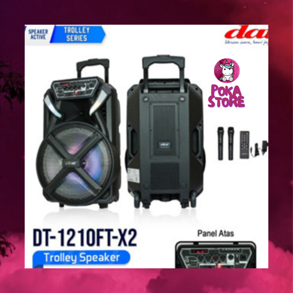 SPEAKER ACTIVE PORTABLE DAT 30 WATT BLUETOOTH USB DT - 1210FT X2