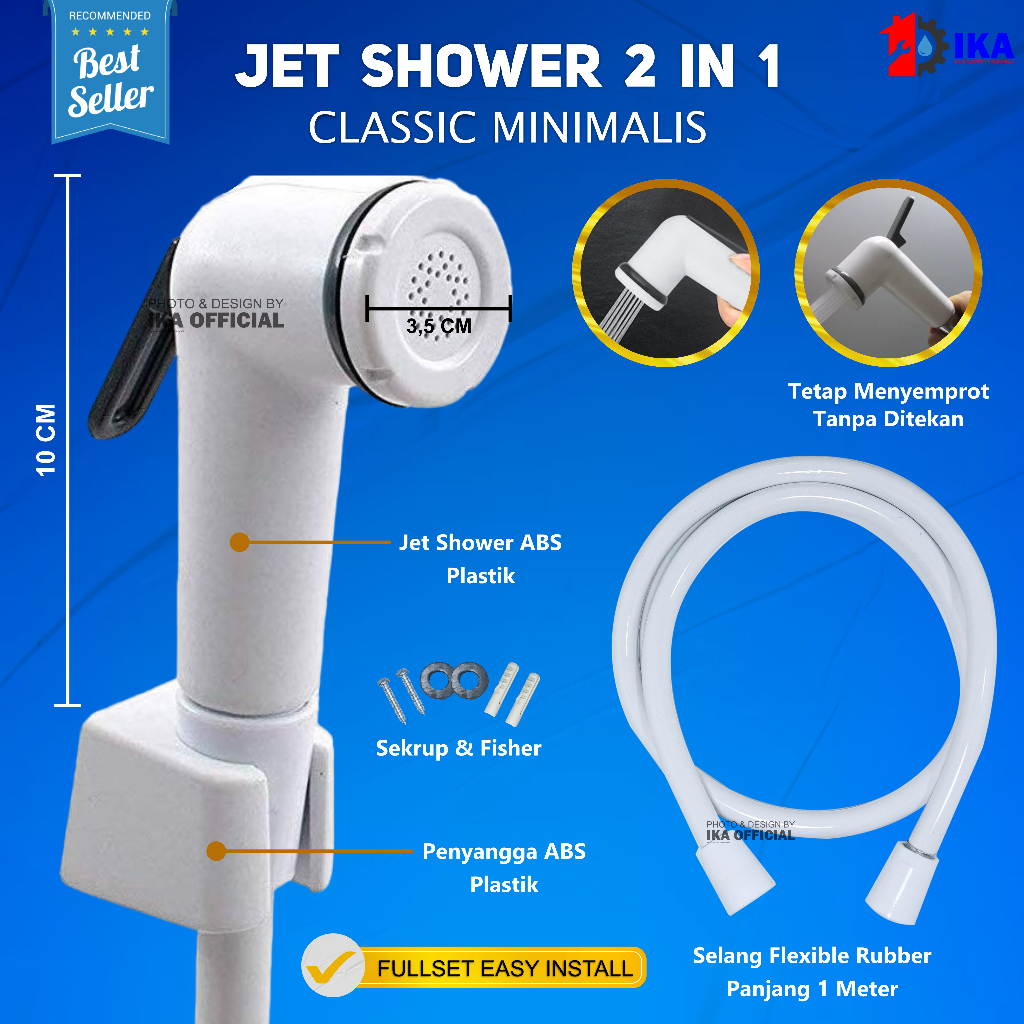 Jet Shower Kloset / Bidet Shower / Jet washer Kloset / MURAH!!!Jet Shower Bidet Chrome Shower Pipis Cebok Pencet Semprot Toilet Kamar Mandi dan Stop Kran