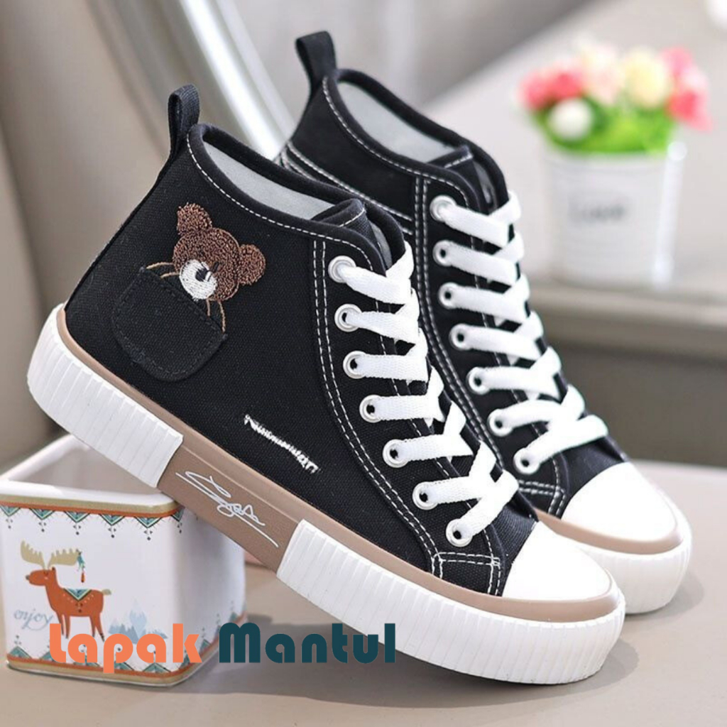 LM-0255  Sepatu Sneakers Kanvas Wanita - Sneakers - Sepatu Wanita Casual - Sneaker Fashion Terbaru-Sepatu Canvas Wanita sytel Korea High Quality