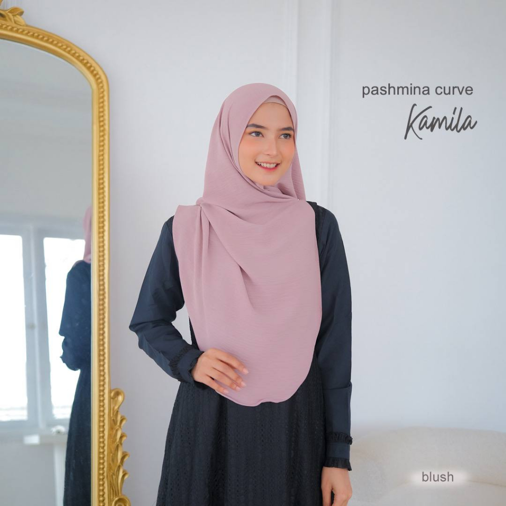 Riskirich Kamila Pashmina Ala Malaysian Look Uk Syari 100 x 170cm / Jilbab Pashmina Curve Viral Kekinian Bahan Airflow Crinkle Anti Kusut