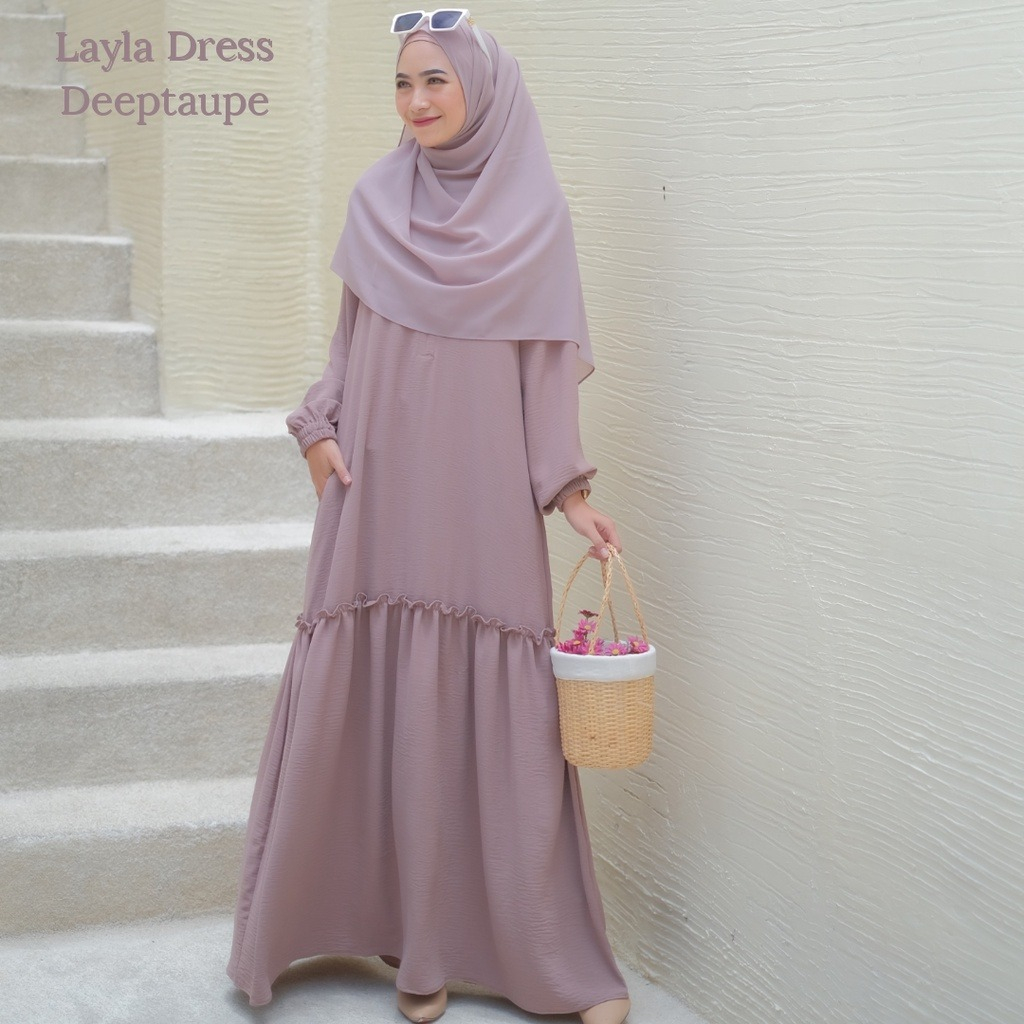 Layla Dress Gamis Terbaru Casual Daily Baju Muslim Wanita Bahan Rayon Tebal