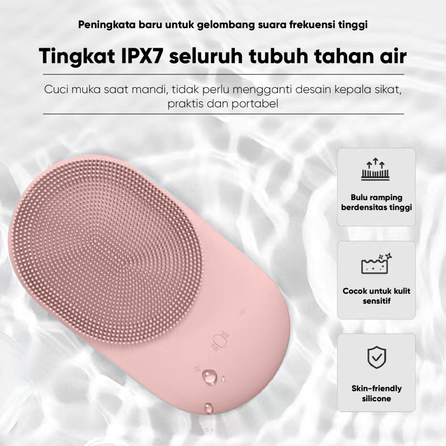 Bomidi FC1 Electric Mini Facial Cleansing Brush 3 Mode IPX7 Waterproof Alat Pembersih Wajah Sikat Kulit Cuci Muka Wajah Elektrik Face Wash Getaran Sonik