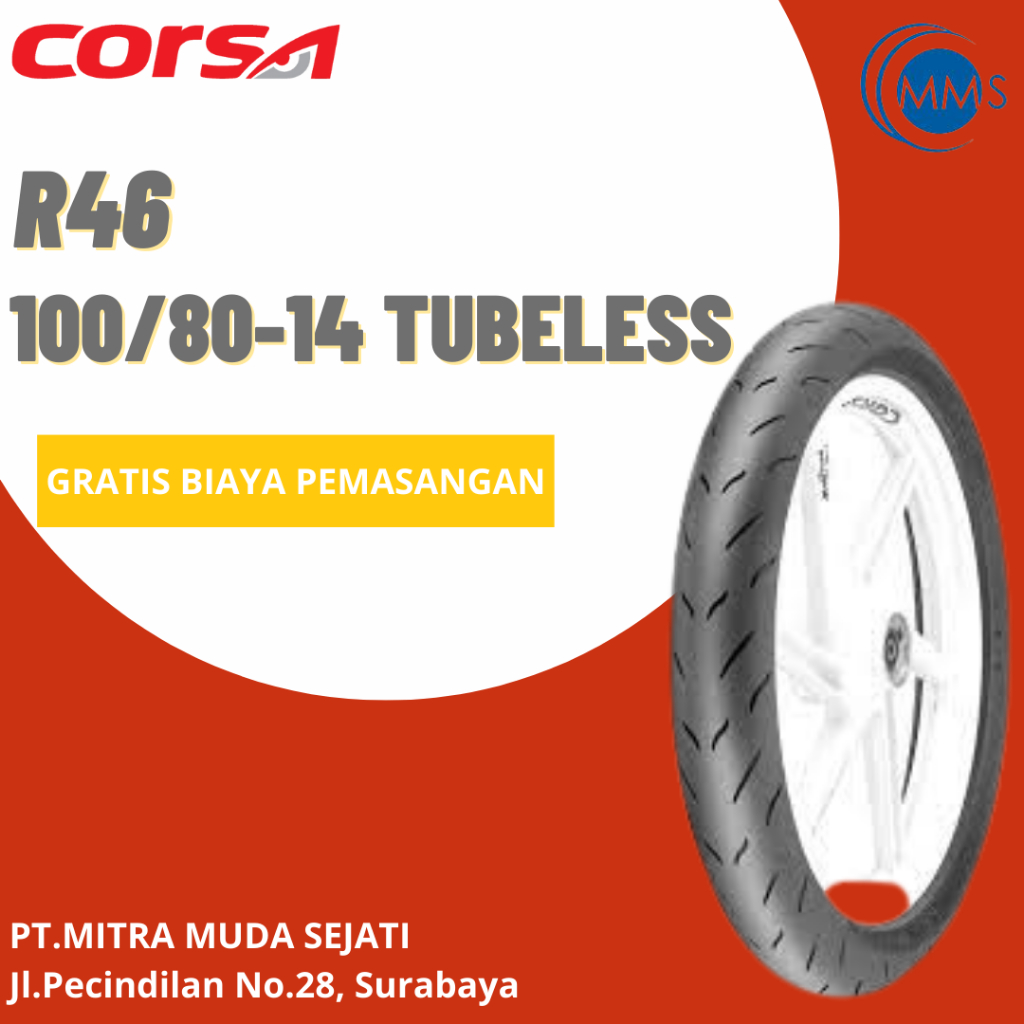 BAN MOTOR CORSA R46 100/80 -14 TUBELESS