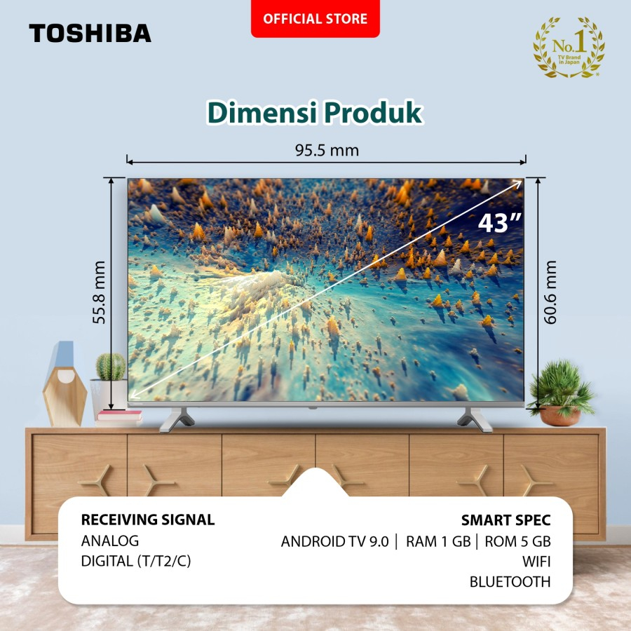 TOSHIBA 43V35KP 43 INCH FHD 1080 ANDROID SMART TV [FREE BRACKET]