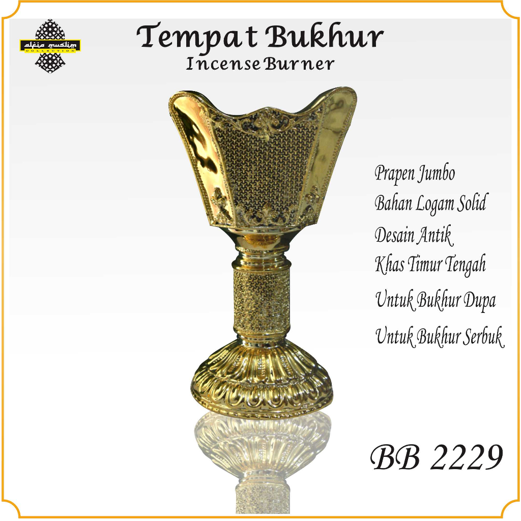 Prapen Mabhara Antik/Prapen Emas/Tempat Buhur Jumbo Antik Elegant/Tempat pembakaran bukhur / INCENSE BURNER