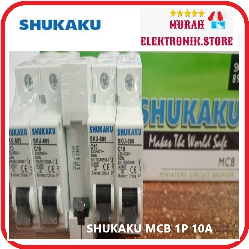 MCB SHUKAKU HITAM 1 PHASE 4A 6A 10A 16A AMPER STUT PEMUTUS ALIRAN LISTRIK