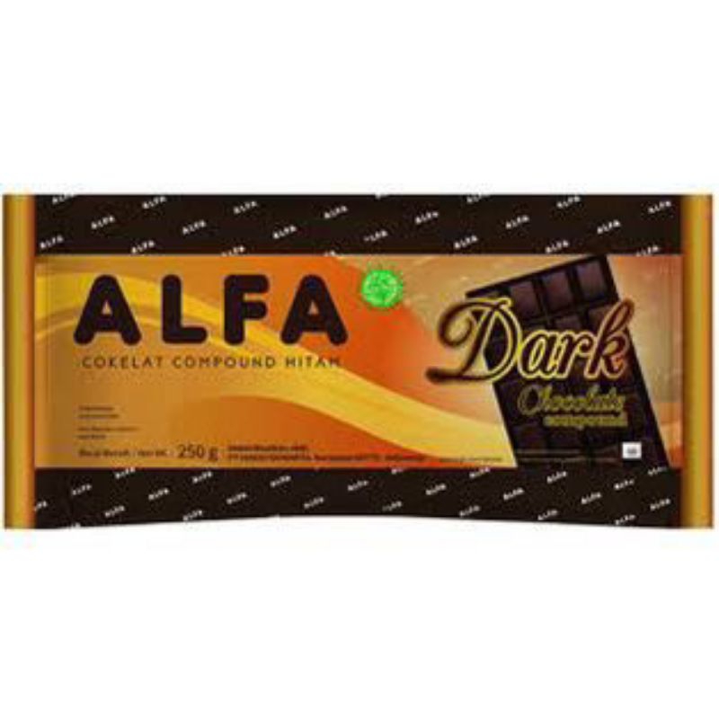 

ALFA DARK CHOCOLATE COMPOUND 250 GR COKLAT COKELAT BATANG