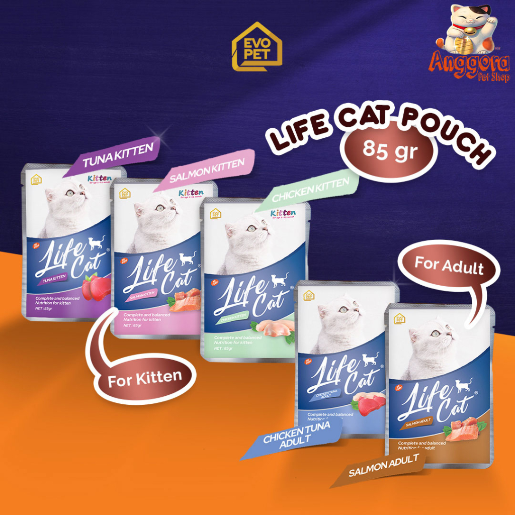 Makanan Kucing basah murah Life Cat pouch 85gr All Varian