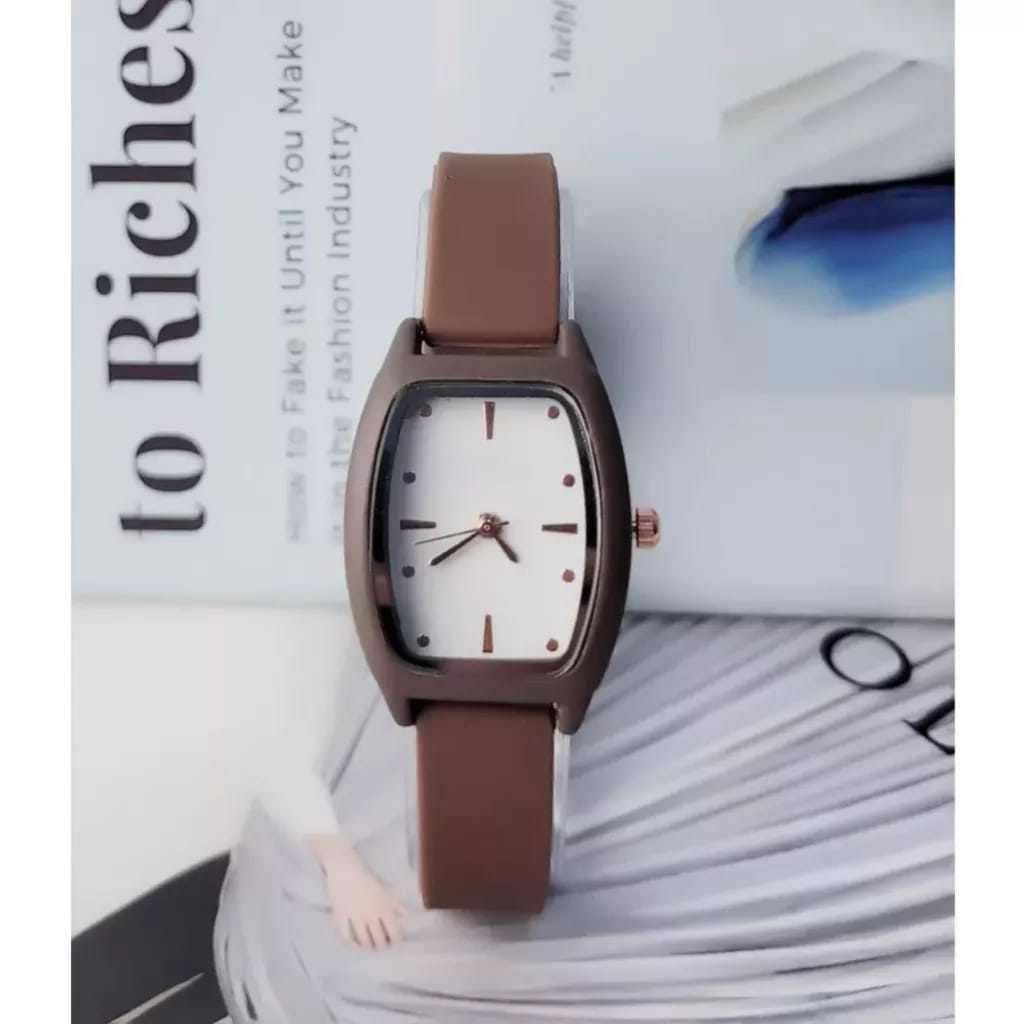 Jam Tangan Quartz Strap Rubber Analog Casual Gaya Retro Wanita &amp; Pria Korean Fashion Gc-075