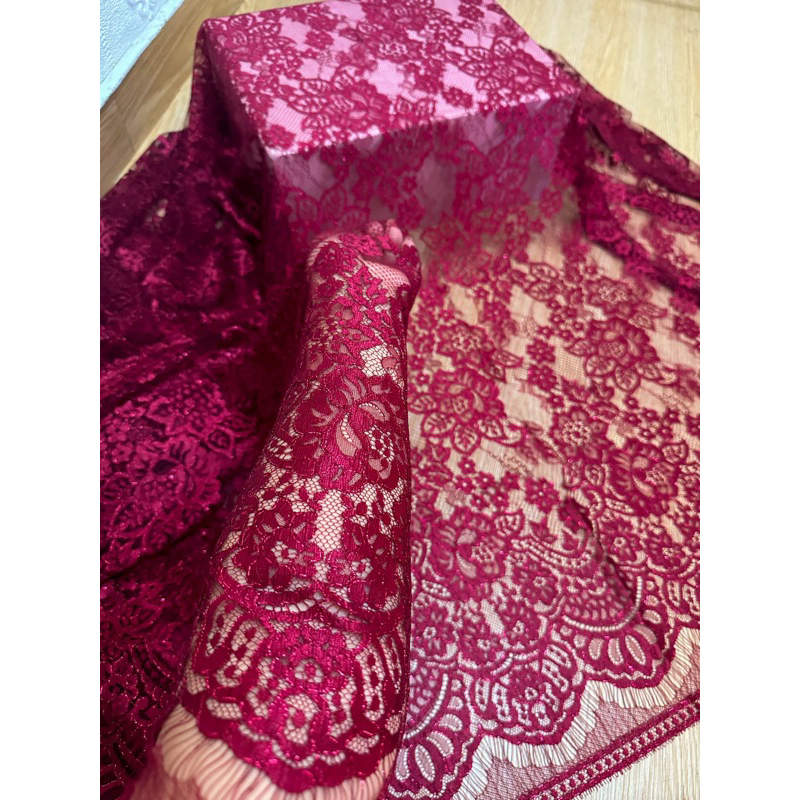 kain kebaya metalik premium