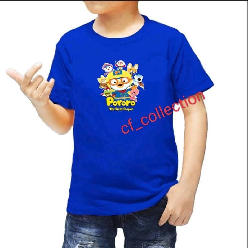 KAOS PORORO ANAK LAKI LAKI 1-12 TAHUN