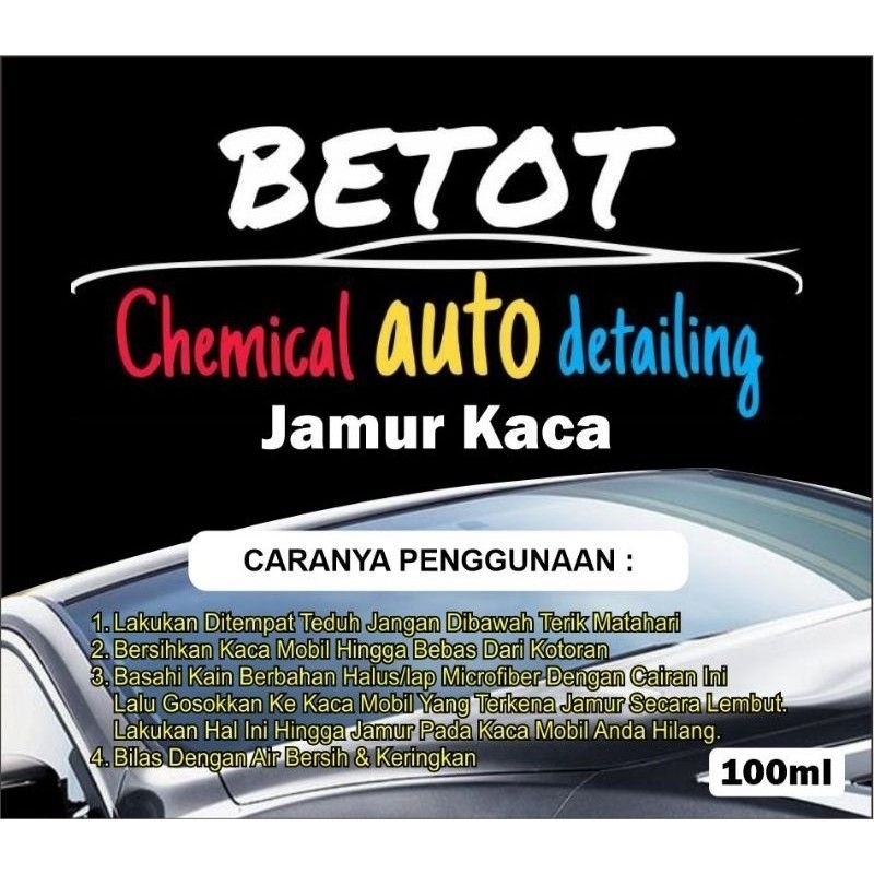 Betot obat jamur kaca mobil 100ml pencegah jamur kaca membuat efek daun talas