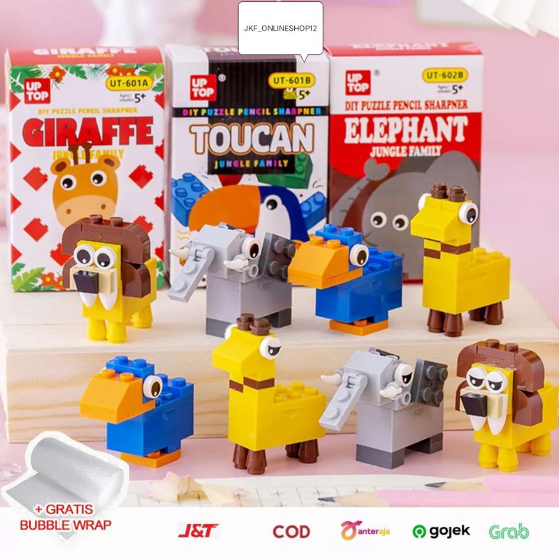 

SERUTAN PENSIL PUZZLE LEGO DIY / Rautan Pensil Karakter Lucu Hewan Animals / Pencil Sharpener Bricks Import