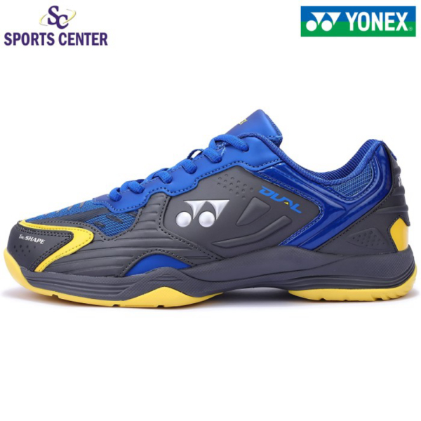{MixaStore} New Sepatu Badminton Yonex Tru Cushion Dual Gunmetal Cobalt Honey Gold Limited