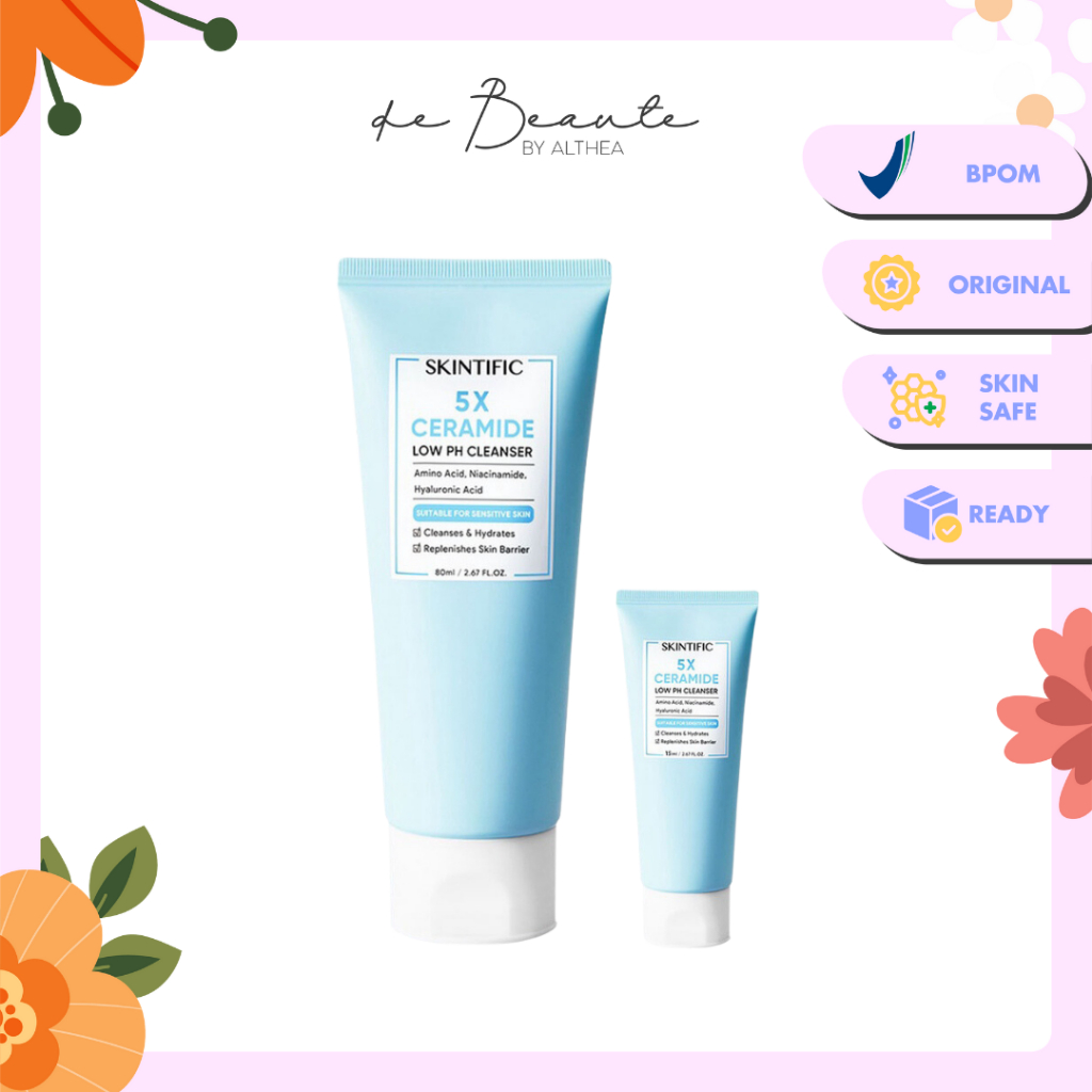 [BPOM] Skintific 5X Ceramide Low pH CLEANSER Gentle CLEANSER For Sensitive Skin 80ml | 15ml