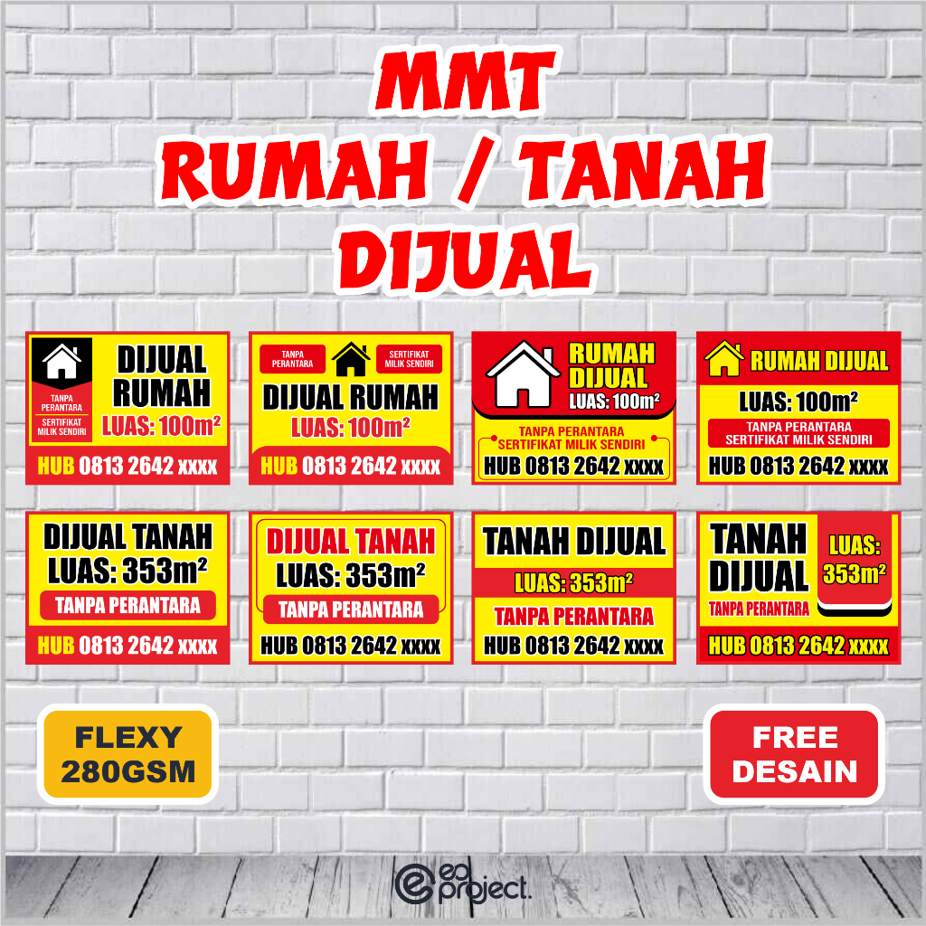 Cetak MMT / Banner / Spanduk / Backdrop Tanah Dijual dan Rumah Dijual eoproject