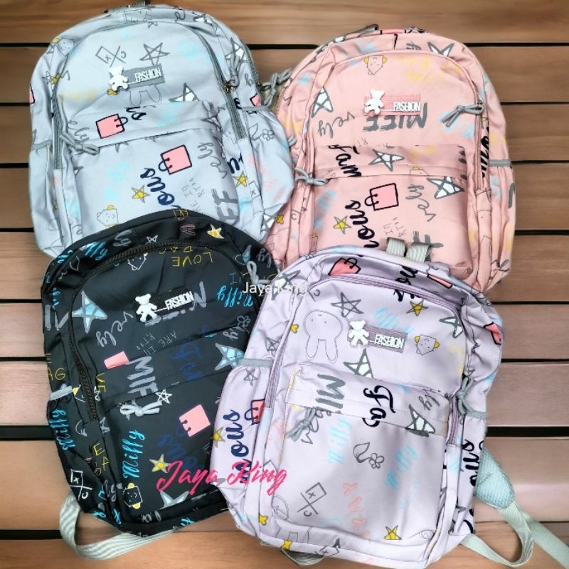 Ransel Korea Import Uk Besar 18 Inch Tas Sekolah Waterproof Anak Perempuan Remaja Wanita