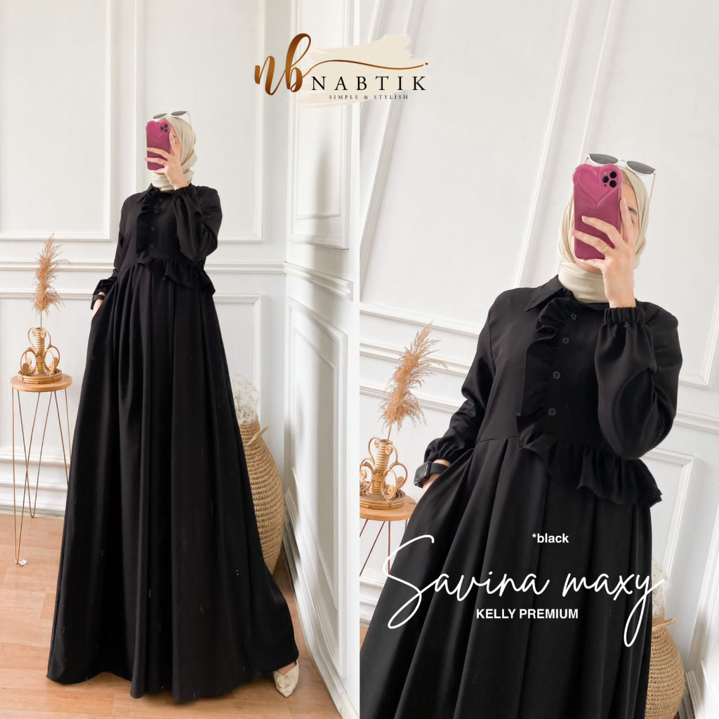 SAVINA MAXY GAMIS CREPE ORIGINAL NABTIK TERMURAH LD 110