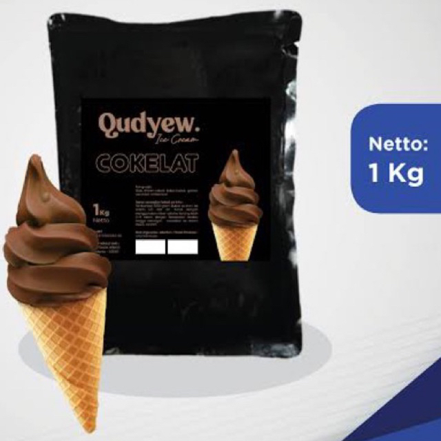 Bubuk Powder Soft Ice Cream Coklat Chocolate 1kg Cokelat Qudyew