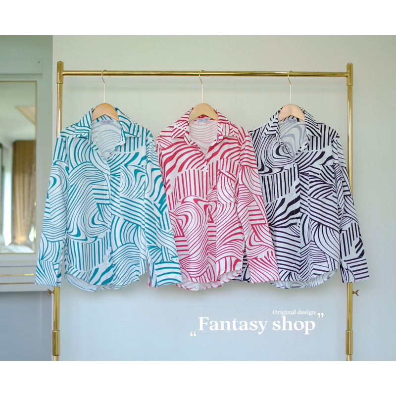 KEMEJA FANTASY MOTIF ZEBRA FASHION WANITA IMPORT BANGKOK F 30