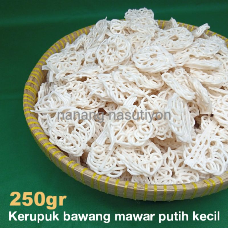 

Kerupuk bawang mawar putih kecil mentah 250gram