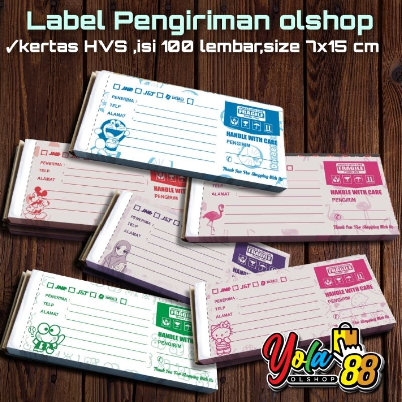 

LABEL PENGIRIMAN OLSHOP ISI 100/LABEL PENGIRIMAN HVS MURAH- karakter